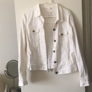 J Crew White Denim Jacket, Like New, Size M